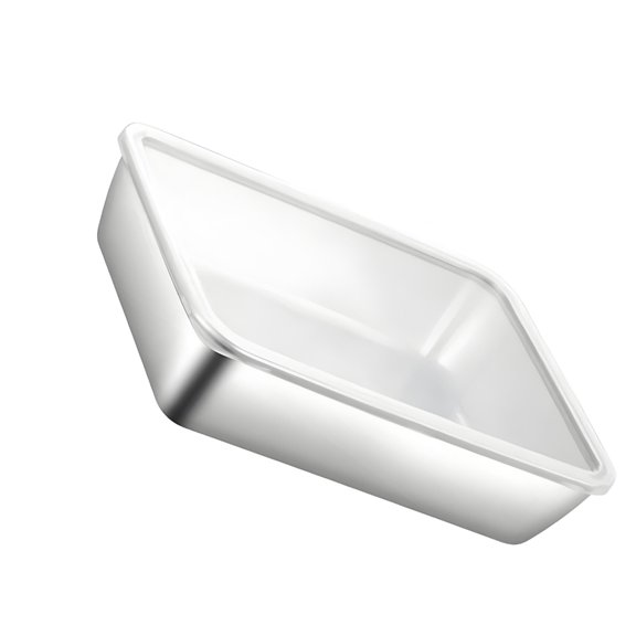 Lynono Co.,Ltd Reusable Stainless Steel Food Tray Smooth Rectangular Kitchen Container for Prep Storage Serving and Dining Use