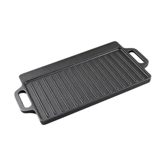 Lynono Co.,Ltd Reversible Wrought Iron Cooking Griddle With Flat And Ridged Side Great For Grilling Frying Baking In Kitchen Or Outdoor