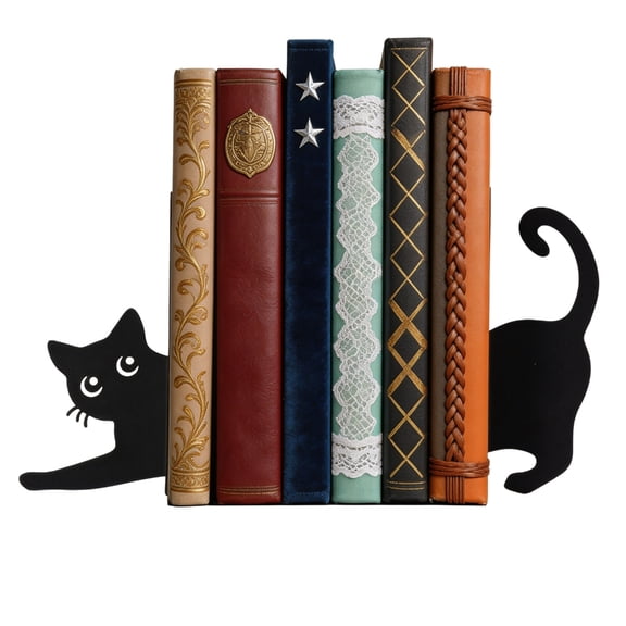 Lynono Co.,Ltd Unique Cats Theme Bookend Functional And Decorative Book End For Bookshelves Display And Desk Decors