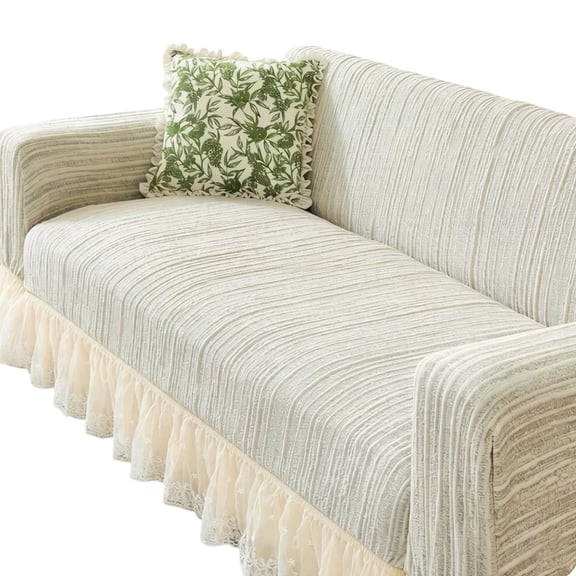 Lynono Cotton Sofa Protectors 360 Degree Wrap For Sectional Couches Dustproof Cushion