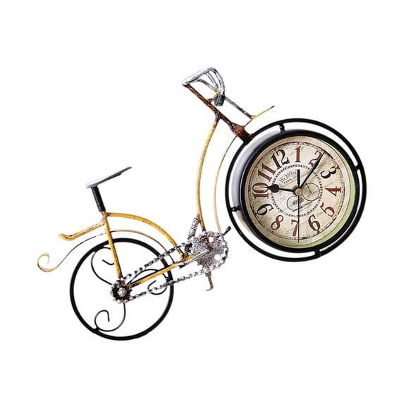 Lynono Desk Clock Metal Decorative Clock Table Bike Clock Silents Metal Desktop Clock Silents None Ticking Clock Home Decors