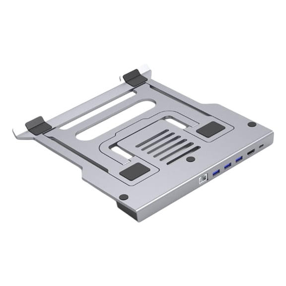 Lynono Ergonomic Laptop Stand With Builts In Docking Stations And 6 Height Adjustments For Comfortable