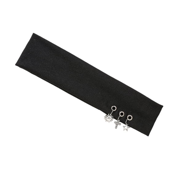 Lynono Gothic Punk Style Headband Wide Breathable Fabric For Daily Wear Hair Accessory