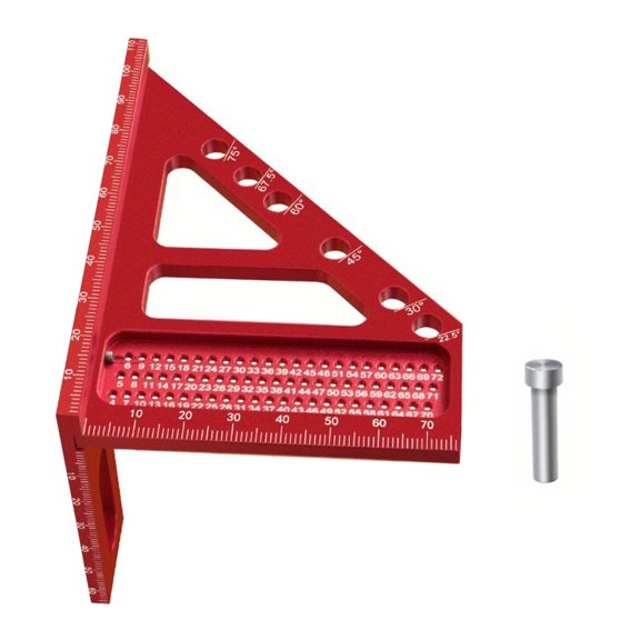 Lynono High Precisions Aluminum Miters Square Ruler Multiple Angles Measuring Tool Clear Scale for Carpentry & Engineering Projects