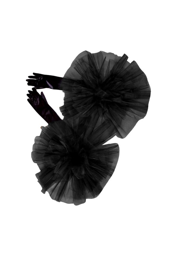 High Quality 22cm Edge Fabric Gloves Presenting Elegant Red Patterns for Bridal Functions