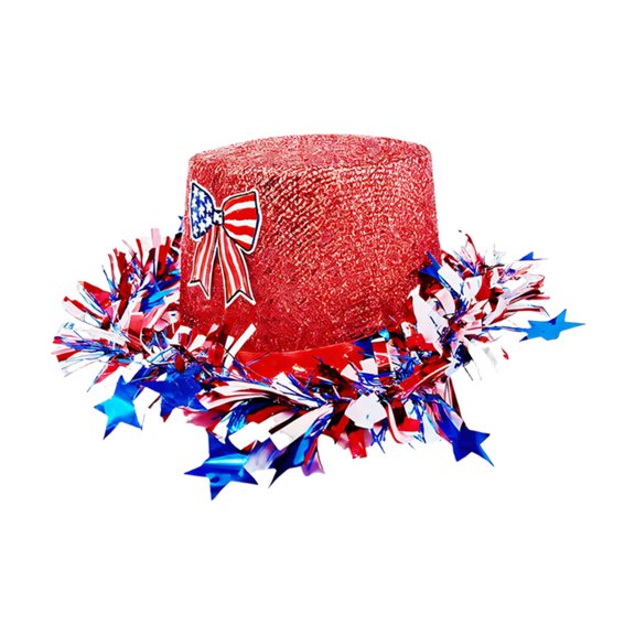 Lynono Julycostume Hat Porkpie Hat Unique Tinsel for Celebration and Street Photography