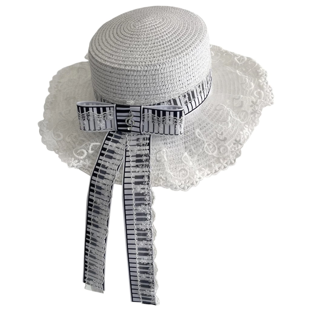 Lynono Lightweight Paper Straw Hat Musical Note Detail Fashion Outdoor ...