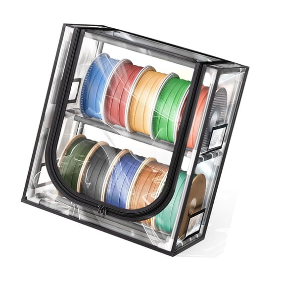 Lynono Metal 3D Printing Material Storage Box Holds 12 Rolls Visible Dust Resistant Cover