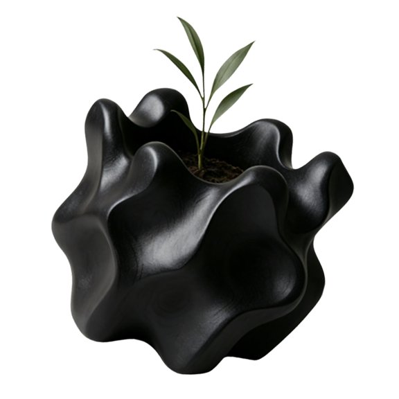 Lynono Modern Wavy Flower Pot 3D Printed Plant Pot with Wavy Pattern Great For Minimalists And Scandinavian Home