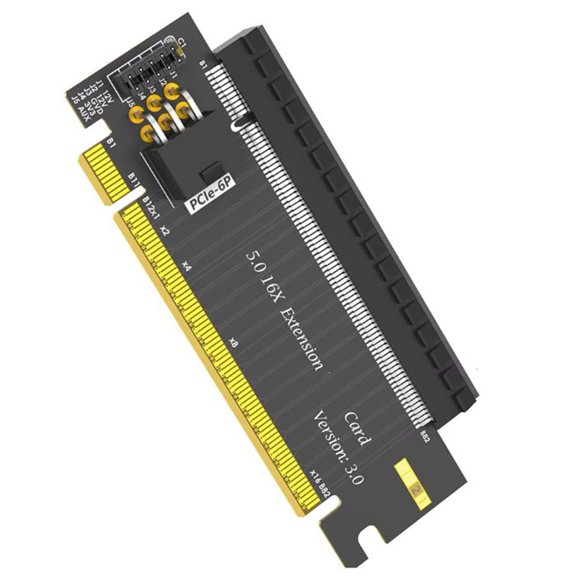 Lynono PCIe 16X Card PCIE 5.0 X16 Male to Female Extension Card With 6Pin Connector for Server Case GPU Graphics Card