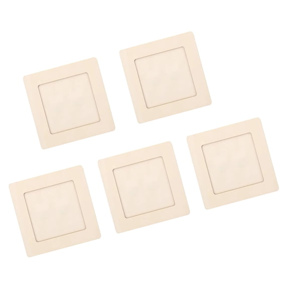 Lynono Pack Of 5 PlainW00dUnfinished Photo Frame Standing Picture Frame For Kids DIY Crafts And Personalize Home Decors