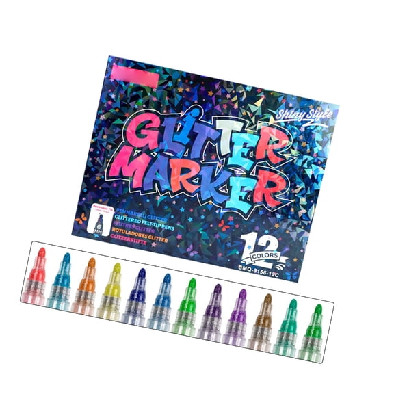 Lynono Pack of Metallic Acrylic Markers Glitter Markers With Smooth Inks Flow For Cards