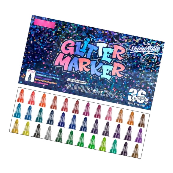 Lynono Pack of Metallic Acrylic Markers Glitter Markers With Smooth Inks Flow For Cards