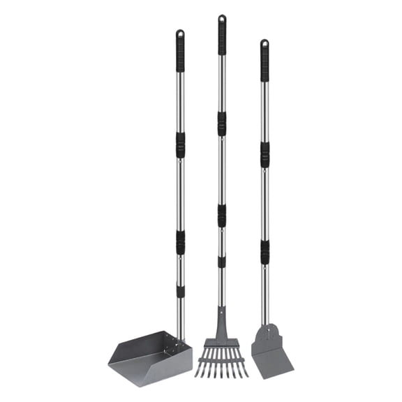 Lynono Professional Grade Dog Poop Scooper Kit With 38 Inch Extendable Poles Metal Waste Cleanup Tool For Large Medium Dogs