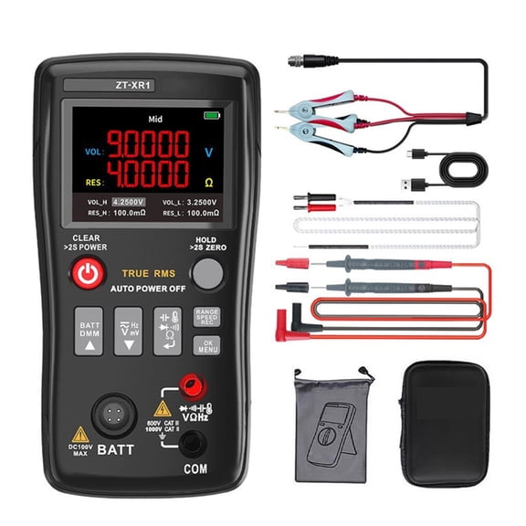 Lynono Professional Portable Multimeter Tool Battery InternalRes1stanceTester Featuring 4.5Digit Accuracy Measurement