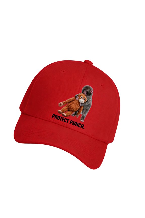 Punch Monkey Print Baseball Cap For Men Women Soft Cotton AdjustableDa-Hat With Fun Cartoon Design for Daily Wear