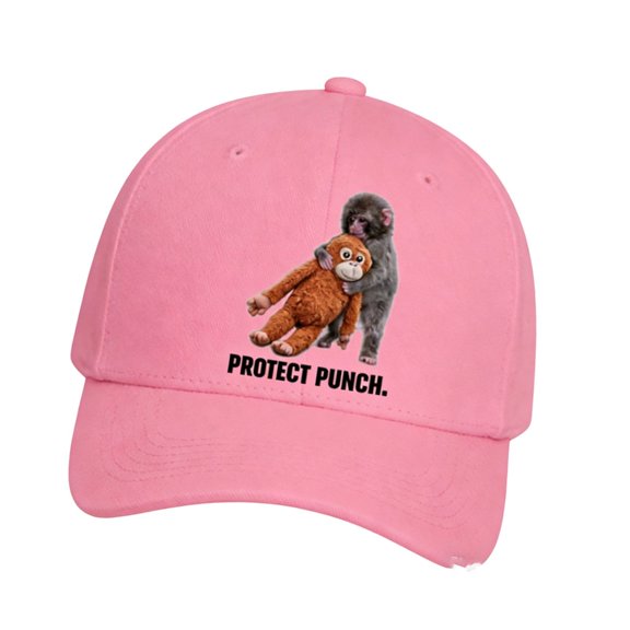 Lynono Punch Monkey Print Baseball Cap For Men Women Soft Cotton AdjustableDa-Hat With Fun Cartoon Design for Daily Wear