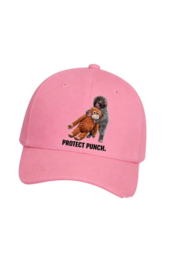 Punch Monkey Print Baseball Cap For Men Women Soft Cotton AdjustableDa-Hat With Fun Cartoon Design for Daily Wear