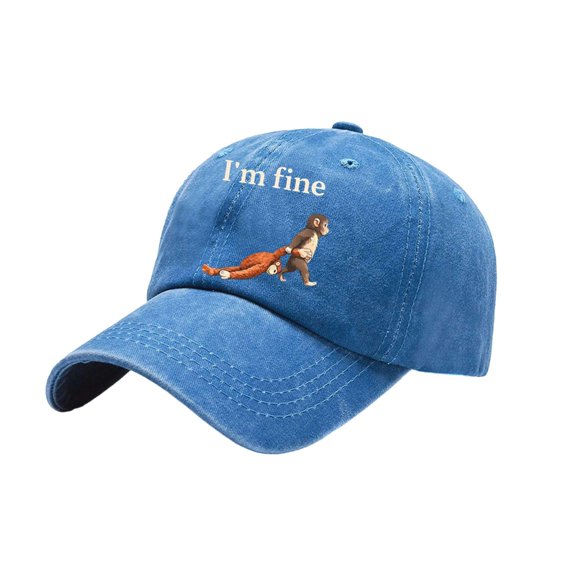 Lynono Punch Monkey Printing Baseball Cap ForAdu1tAnd Kids Soft BreathableDa-Hat Adjustable Headwear for Everyday Wear