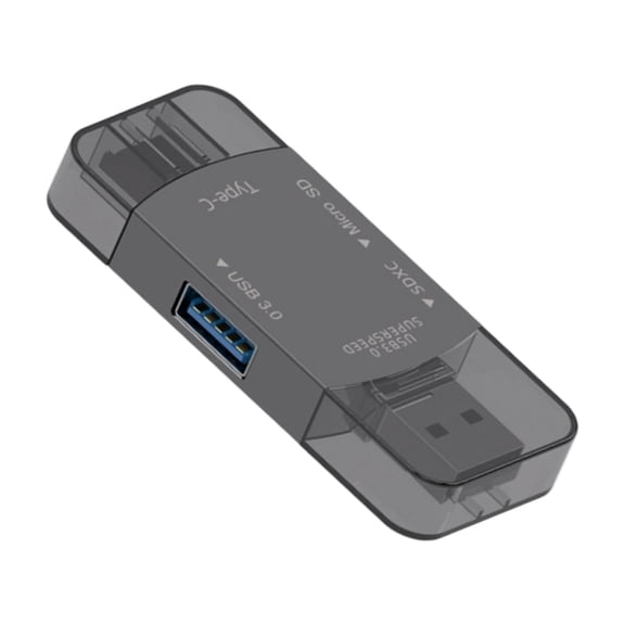 Lynono Quick Transfer USB C Double Opening Storage Card Reader for Small Storage Cards