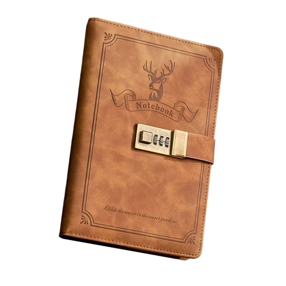 Lynono Retro Diary Notebook with Combination Lock PU1eatherTravel Journal 200 Pages