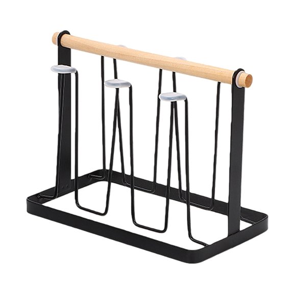 Lynono Simple Style Iron Cup Holder Drying Rack for Kitchen Storage with Efficient Drainage Design and Space Saving Function