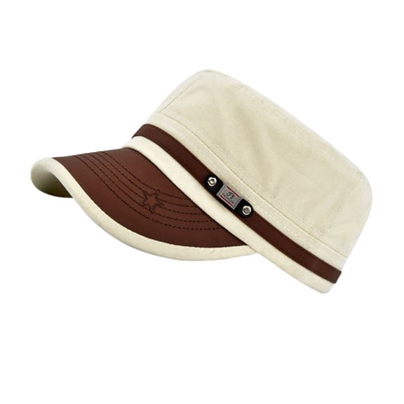 Lynono Soft Cotton Baseball Cap With Flat Top And Curved Brims Adjustable Soldier Hat ForAdu1tAnd Teens Outdoor Activity