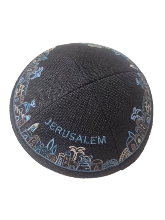 Soft Cotton Embroidery Pattern Kippah Cap For Men Daily Wear And Special Occasion Elegant Yarmulke Hat for Formal Event