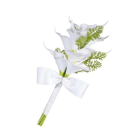 Lynono Soft Touch Fabric Wedding Arrangement White Artificial Calla Lightweight Design