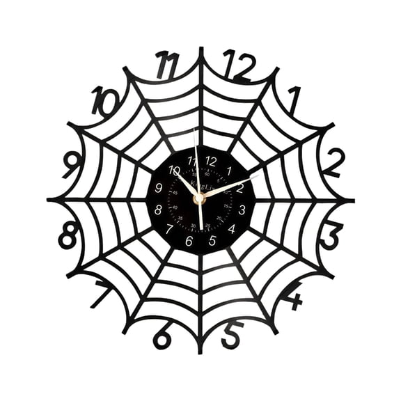 Lynono Spiders Web Wall Clock Decorative Clock Battery Operated Analog Wall Clocks Gift