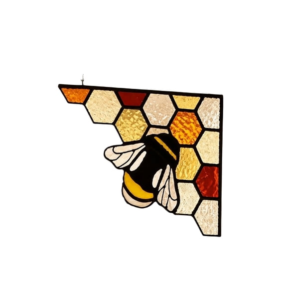 Lynono Stained Glass Suncatchers Window Corner Decors Wall Hanging Accent for Corner Placement, 15 Cm Display Piece for Bedroom, Entryway, Study Area, Living Room, or Window Side