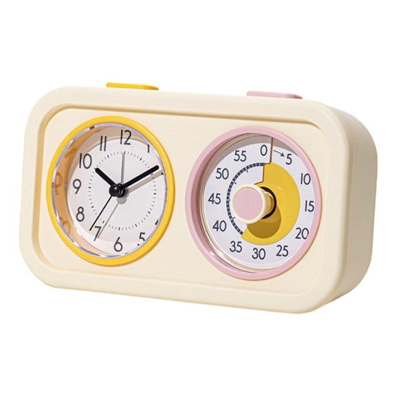 Lynono Visual Double Screen Kids Timer With Clock For Cooking Students And Fitness