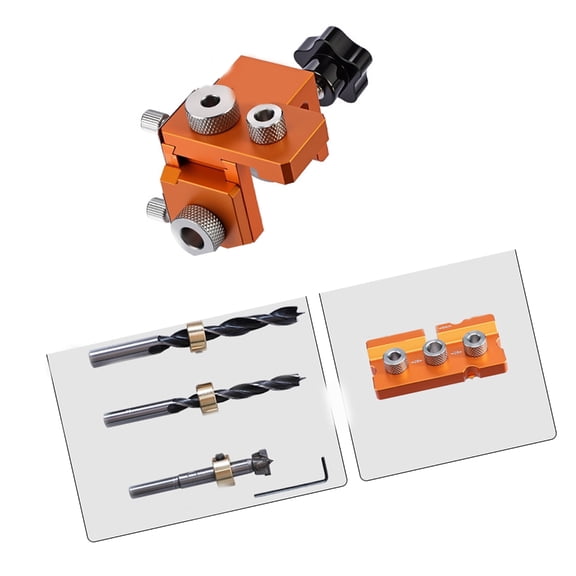 Lynono Woodworking 3 In 1 Doweling Jig Set AdjustableW00dDowel Punch Locator Aluminum