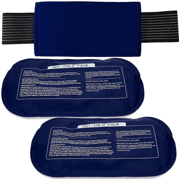 Ice Packs for Injuries Reusable, Hot and Cold Ice Pack Therapy Gel Wrap Support for Joint, Muscle Pain, Knees, Back & More (9.25"x5.1" , Classic)