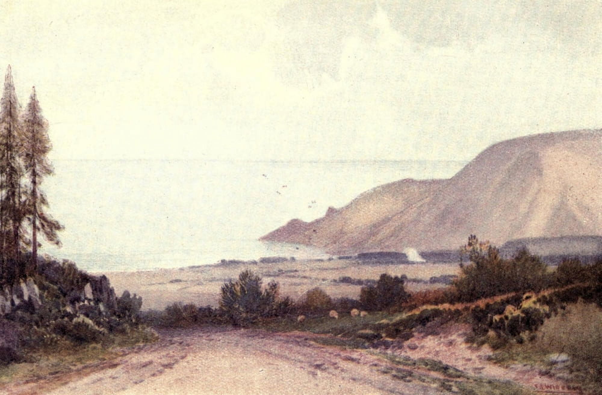 Lynton & Lynmouth 1919 Bossington Hill from Porlock Hill Canvas Art - Frederick J Widgery (24 x 36)
