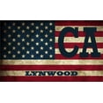 thumbnail image 1 of Lynwood CA California Los Angeles County Vintage US Flag Decal Bumper Sticker 3M Vinyl 3" x 5", 1 of 3