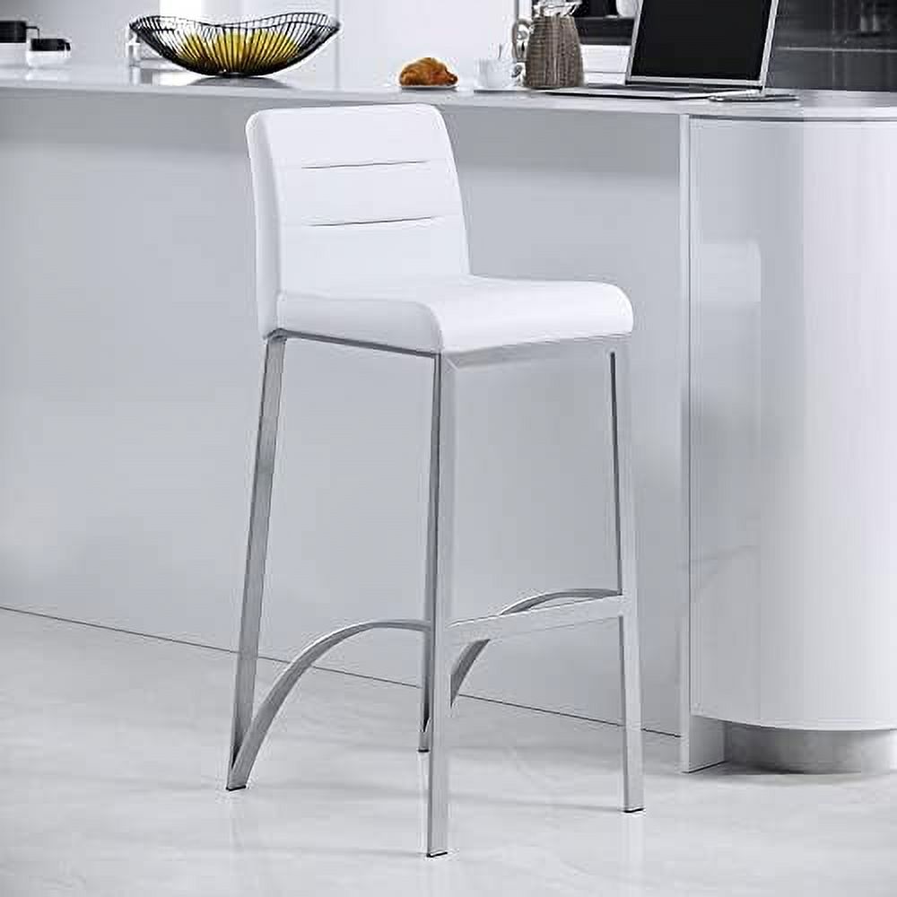 Lynx Counter Height Contemporary Stool with Metal Base Cream