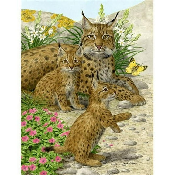 Lynx & Cubs Flag Garden Size