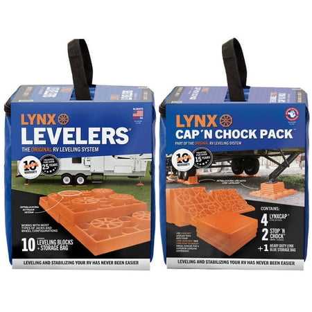 Lynx Essentials Pack RV Leveling and Stabilizing Kit - 00070, Orange, Plastic