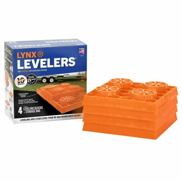 12 Piece RV Leveling Block Set With 4 Flex Pads - Interlocking Stabilizer System