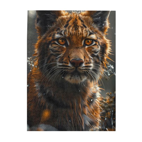 Lynx Wildlife Portrait 500-Piece Wooden Jigsaw Puzzle for Adults, Fun & Challenging Family Brain-Teaser, Perfect Home Decor & Gift