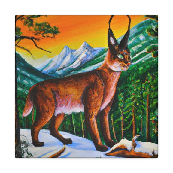 Lynx in Winter Snow - Canvas