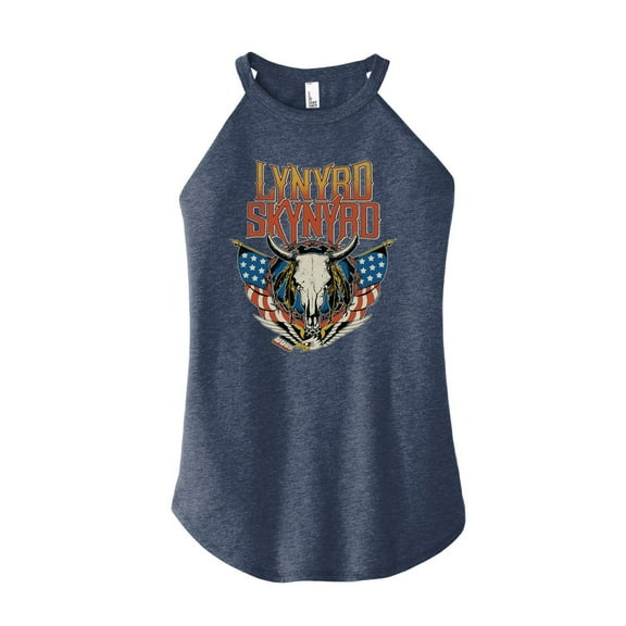 Lynyrd Skynyrd - Americana Steer Skull - Juniors High Neck Tank Top