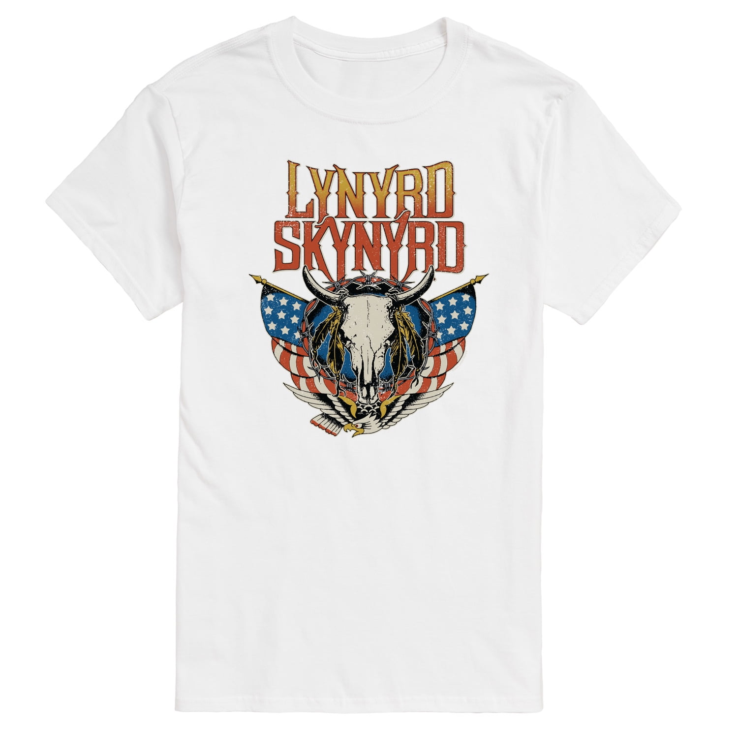Anvil Lynyrd Skynyrd Skull Pattern Band T-shirt Band Tee Men's M size cotton black type Vintage Second Hand
