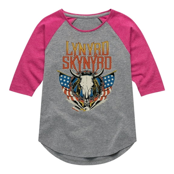 Lynyrd Skynyrd - Americana Steer Skull - Toddler & Youth Girls Raglan Graphic T-Shirt