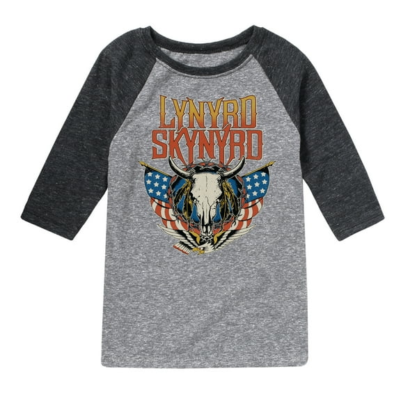 Lynyrd Skynyrd - Americana Steer Skull - Toddler & Youth Raglan Graphic T-Shirt