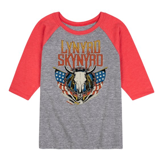 Lynyrd Skynyrd - Americana Steer Skull - Toddler & Youth Raglan Graphic T-Shirt
