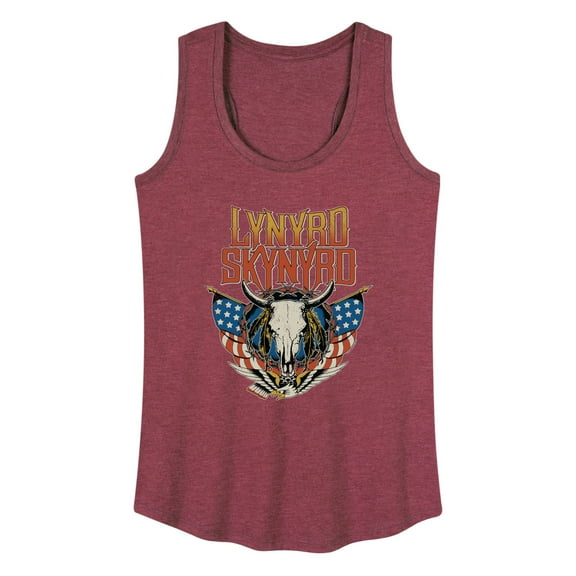 Lynyrd Skynyrd - Americana Steer Skull - Women's Racerback Tank Top