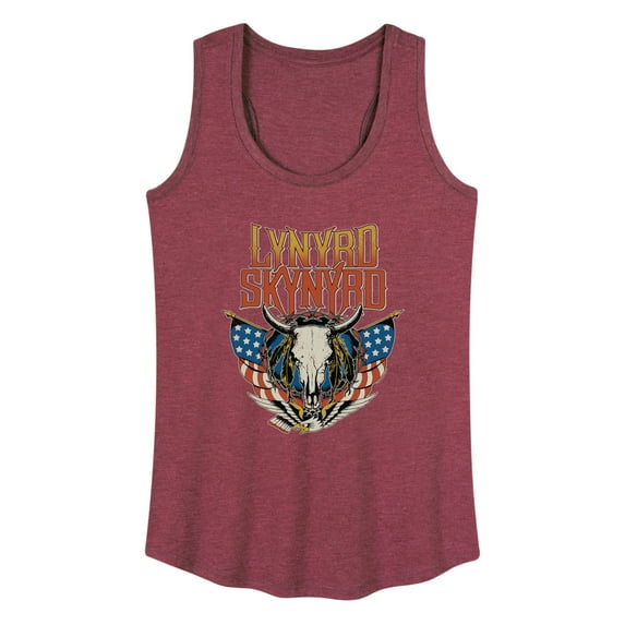 Lynyrd Skynyrd - Americana Steer Skull - Women's Racerback Tank Top