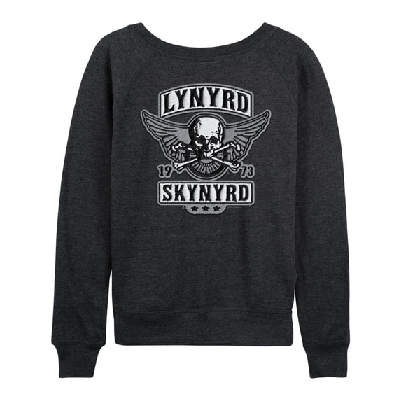 Lynyrd Skynyrd - Biker Faux Patch - Women's French Terry Long Sleeve Pullover
